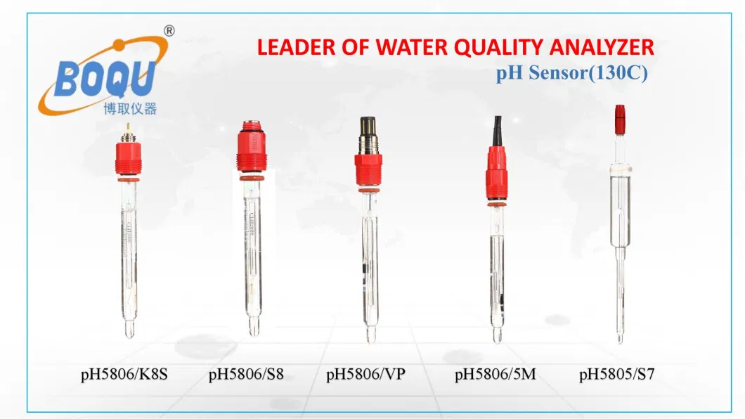 Boqu High Temperature Connection As9/Ak9/Vp pH586 5m Cable Custom Length pH Sensor/Probe